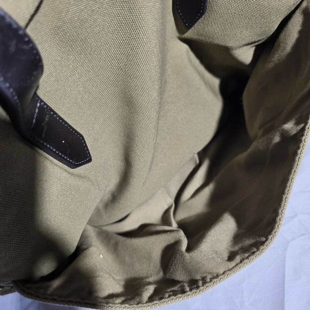 Brooks Brothers Canvas Leather Tan Shoulder Strap office‎ / Travel Bag brown